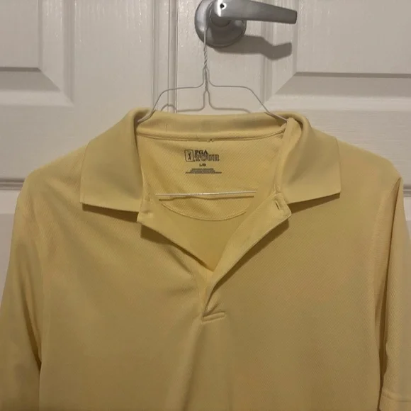 PGA Tour Polo Shirt Men's LG Yellow Pro Series Golf Polyester Athleisure - Picture 2 of 13